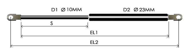 1023-GS part # 615.25, Eye ends E8.12 — assembled spring drawing