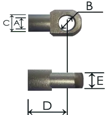 0819-GS part # 415.18, Eye ends E8.3 — end fitting dimension drawing