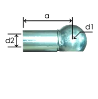 0819-GS part # 465, Metal ball socket ends B32 — end fitting dimension drawing
