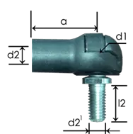 0819-GS part # 455.18, Metal ball joint ends B18 — end fitting dimension drawing