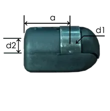 0819-GS part # 445, Nylon ball socket ends P8 — end fitting dimension drawing
