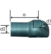 0819-GS part # 455, Metal ball socket ends B8 — end fitting dimension drawing