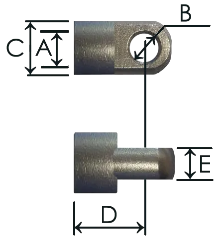 1428-GS part # 816, Eye ends E10 — end fitting dimension drawing