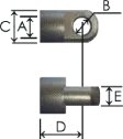 0819-GS part # 415.3, Eye ends E8.9 — end fitting dimension drawing