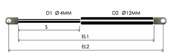 0412-GS part # 114, Eye ends E4 — assembled spring drawing
