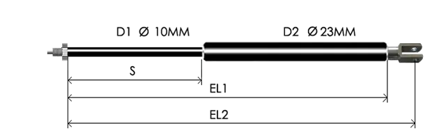 1023-EL part # 1625, Clevis end C8 — assembled spring drawing