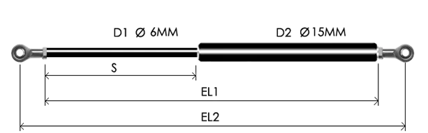 0615-GS part # 267, Rod end bearings RB6 — assembled spring drawing