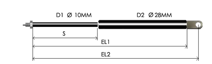 1028-RL part # 4618, Eye ends E10 — assembled spring drawing