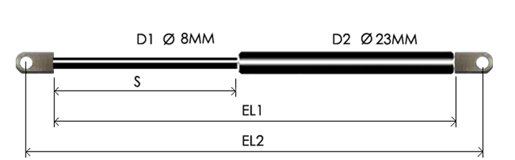 0823-GS part # 515, Eye ends E8 — assembled spring drawing