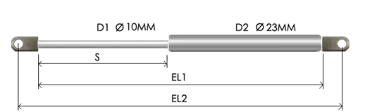 1023-STSL part # 615N, Eye ends E8N — assembled spring drawing