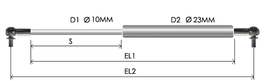 1023-STSL part # 635N, Angle ball joint ends A8N — assembled spring drawing