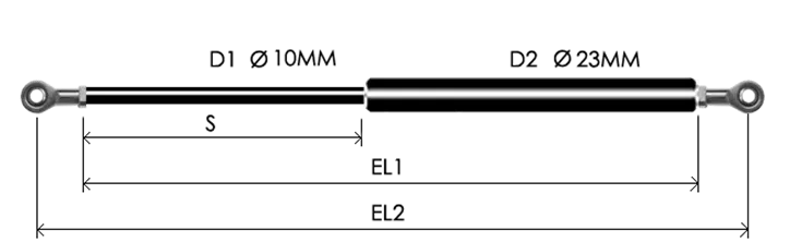 1023-GS part # 667, Rod end bearings RB8 — assembled spring drawing