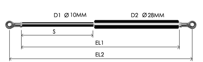 1028-GS part # 668, Rod end bearings RB8 — assembled spring drawing