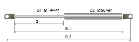 1428-STSL part # 816N, Eye ends E10N — assembled spring drawing