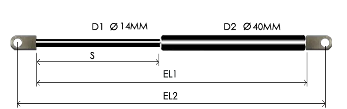 1440-GS part # 819, Eye ends E14 — assembled spring drawing