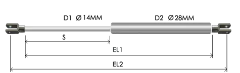 1428-STSL part # 826N, Clevis end C10N — assembled spring drawing