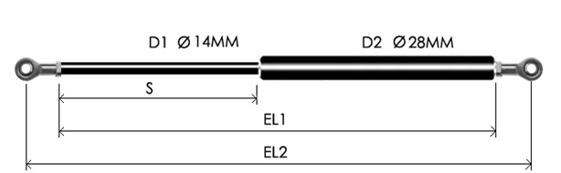 1428-GS part # 867, Rod end bearing ends RB10 — assembled spring drawing