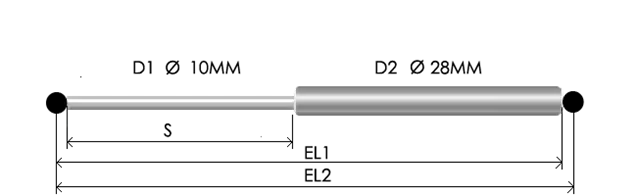 Stainless Steel Gas Compression Springs 10 28