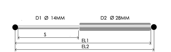 Stainless Steel Gas Compression Springs 14 28