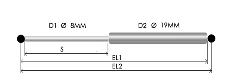 Stainless Steel Gas Compression Springs 8 19