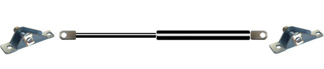 gas spring with connecting parts