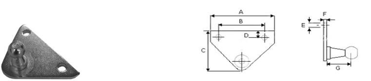 Metal mounting brackets, steel zinc plated. Ball Ø13MM part 4